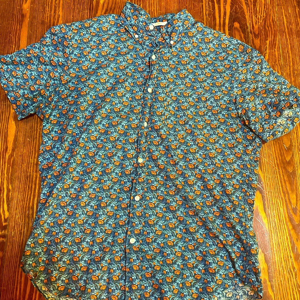 J Crew Men’s M "Liberty" Short Sleeve Button Up Shirt